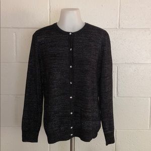 Beautiful Holiday Cardigan w/ Woven Silver Fibers